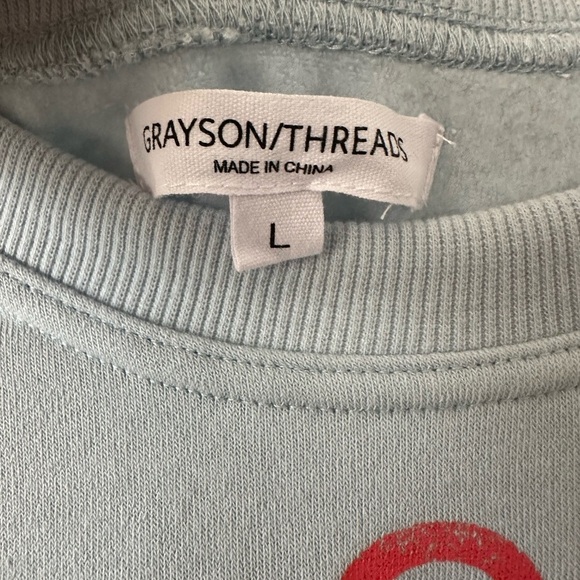 GRAYSON THREADS “eat good feel good” Large Crew Neckline Sweatshirt BNWT - Picture 4 of 8